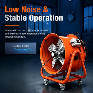 Ventilateur axial portable LONGWELL 220V 380V 500mm 20 pouces 710mm 28 pouces Souffleur <span class=keywords><strong>d</strong></span>'<span class=keywords><strong>air</strong></span> axial industriel mobile avec roues OEM - Product Image 5