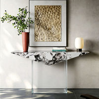 Table console flottante Joyan CT030, design moderne et luxueux, base en acrylique transparent vert, durable, imperméable, meubles de salon pour la maison