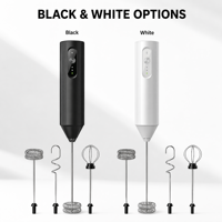 Mousseur à lait rechargeable Type-C, 3 vitesses, portatif, avec 3 fouets en acier inoxydable pour café, latte, matcha, œufs