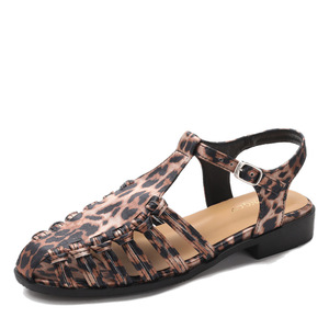 Sandali <span class=keywords><strong>Estivi</strong></span> da Donna con Tacco Basso 3cm, Intrecciati e Traforati, <span class=keywords><strong>Neri</strong></span>, Comodi Stile Romano per Spiaggia - Product Image 5