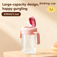 Nouvelle conception, biberon pour bébé sans BPA en PP, grande capacité, tasse d'apprentissage avec paille, col large de 60 mm, poignée