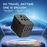 Adaptador de Viaje Universal, Adaptador de Enchufe Internacional 2 USB A y 2 USB C, Adaptador de Corriente de Viaje para Estados Unidos a Europa, Reino Unido, Irlanda, Australia