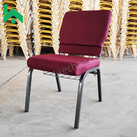 Chaise de culte rembourrée moderne gris foncé durable et écologique, empilable, en tissu de haute qualité pour hôtels, auditoriums et théâtres