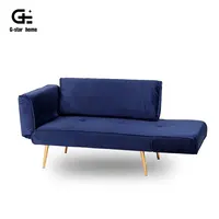 Sofá divano divan azul veludo, cama para sala de estar