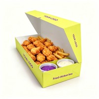 Boîte à poulet frit jetable de qualité alimentaire, portable, avec logo personnalisé, boîte à poulet frit type valise, écologique, boîte à emporter