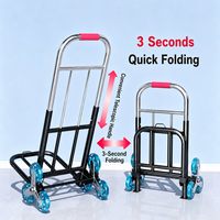 Chariot à bagages personnalisable OEM avec système de montée d'escaliers à trois roues pour la logistique et la livraison