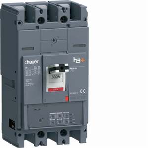 HNW630JR Personalizzabile con interruttore automatico scatolato Hagers H3+ P630 LSI 3P 40kA 630A - Product Image 1