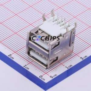 USB-268-BRY USB Connector Bent Lead Through Hole Connector Type-A USB 2.0 Female Right Angle Insert - Product Image 1