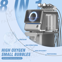Analyseur de peau 8 en 1, hydrodermabrasion, jet d'oxygène, bulles d'eau, H2O2, nettoyage de la peau, resserrement, blanchiment, machine de lifting du visage