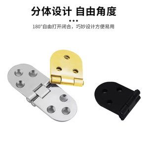 Bisagra Plegable de Aleación de Zinc para Mesa, 180 Grados, Herraje para Muebles, Bisagra Redonda para Mesa, Negro Mate, Dorado Brillante, Plateado - Product Image 3