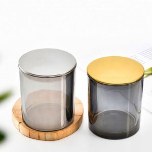 Bocaux en verre givré vert de 7 oz, 10 oz et 14 oz avec couvercle pour la décoration de la maison - Product Image 1