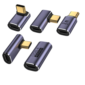 Type-C オス - Type-C メスアダプター 40GB 90 度直角アングル Thunderbolt 3 に適したフル機能 U 字型アダプター - Product Image 2