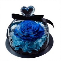 Kotak Hadiah Mawar Biru Awet Bentuk Hati Buatan Tangan Tahan Lama untuk Hari Ibu, Hari Valentine, Hari Jadi & Natal
