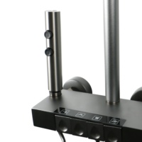 Usine Piano Clé Ensemble De Douche Complet Gris Douche Robinet Mitigeur 4 Fonction Pluie Salle De Bains Cuivre Thermostat Ensemble De Douche