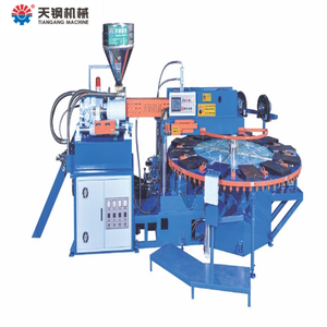 Machine d'injection de semelles de chaussures monocouleur à 12 stations, à refroidissement par eau rotatif automatique, moteur 20KW, marque Tiangang - Product Image 1
