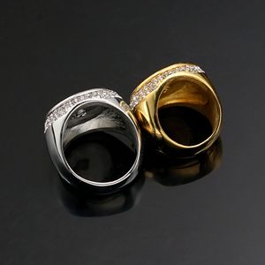 힙합 큰 남자 반지 CZ 지르콘 다이아몬드 자동차 로고 스테인레스 스틸 18K 골드 PVD 도금 없음 녹 하이 퀄리티 솔리드 패션 새로운 2025 - Product Image 6