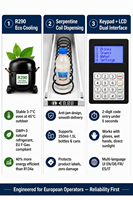 Distributeur automatique intelligent 24h/24 et 7j/7 de boissons gazeuses avec clavier LCD 7 pouces, refroidissement R290, contrôle d'accès par âge, conforme ADA, gestion basée sur le cloud pour les salles de sport