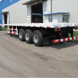 Ventes du fabricant 40 pieds 3 essieux en acier lit plat semi-remorque remorque de camion pour un transport efficace des conteneurs - Product Image 3