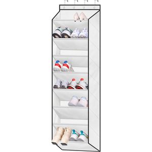 Over The Door <b>Shoe</b> Organizer 8 Tier White Hanging Storage Rack For Closet <b>Shoes</b> - Product Image 1
