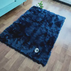 Customized square faux fur fake sheepskin shaggy area rugs multicolor faux fur carpet