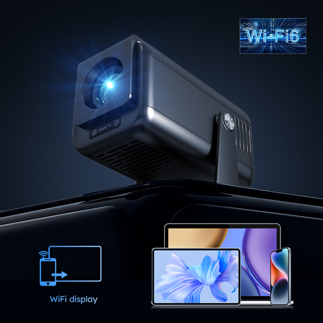 Real 1080P Mini Projector Android 13.0 HY500 MAX 4K Ultra HD Smart 5G Wifi Mircast Play Google Auto Keystone Video Projector