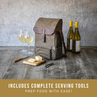 Sac à vin isotherme avec planche à fromage et ensemble de couteaux, sac de pique-nique portable pour vin, sac de transport en toile cirée pour vin