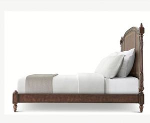 Cream-colored French-style Solid Wood Children's <b>Single</b> <b>Bed</b>, Retro <b>Princess</b>-style Simple Oak <b>Bed</b> Frame for Girls' Bedroom - Product Image 3