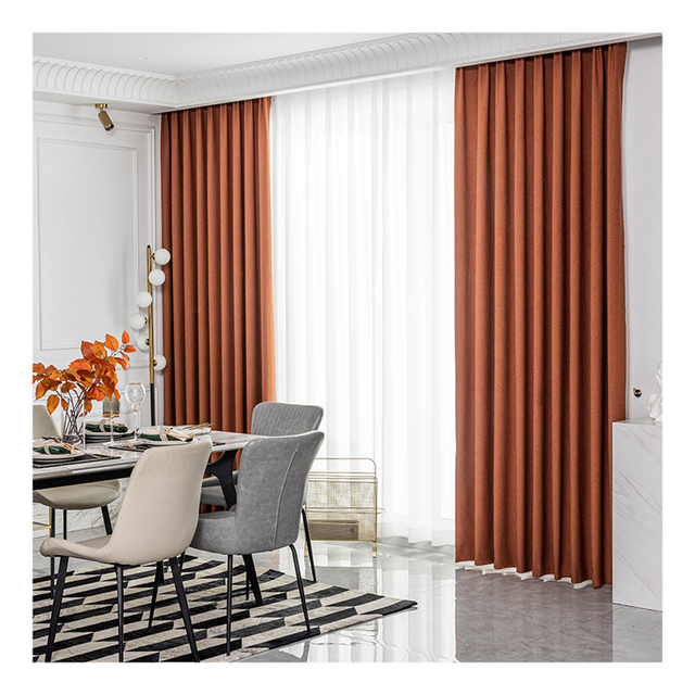 Innermor Modern Style 52x84 Inch Ready Made Orange Blackout Curtain for Living Room Bedroom