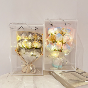 Coffret Cadeau de Savons en Forme de Rose pour les Fêtes, Boîte Cadeau Portable avec Fleurs Séchées, Idéal pour la Saint-Valentin, Cadeau Créatif, Vente en Gros - Product Image 5