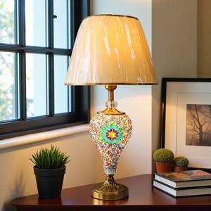 Mosaïque de verre multicolore faite à la main Art lampe de table à double lumière impression de logo personnalisé caractéristique simple - Product Image 3