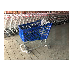 कलि 100% पुनर्चक्रण योग्य सुपरमार्केट शॉपिंग कार्ट बड़ी शॉपिंग ट्रॉली, कस्टम लोगो प्रिंट हैंडल प्लेटफॉर्म संरचना के साथ - Product Image 1