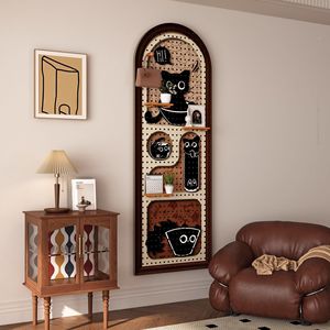 Pegboard <b>Shelving</b> Unit With Printed Patterns Metal Wall Storage For Entryway And Childrens Room Decorative Wall Covering - Product Image 4