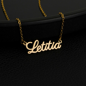 Collar con Colgante Personalizado con Nombre o Texto, Chapado en Oro de 18K, Acero Inoxidable, Diseño Simple, Regalo - Product Image 4