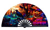 Éventail pliant personnalisé d'Halloween de 33cm Modèle peint en bambou de style promotionnel de musique classique pour la décoration de la maison Cadeau d'affaires