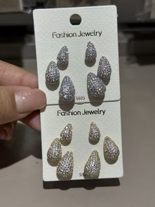 Fashion Jewelry Stud Earrings S925 Water Drop Shape Rhodium Plated Women's Crystal Earrings Gift - Product Image 3