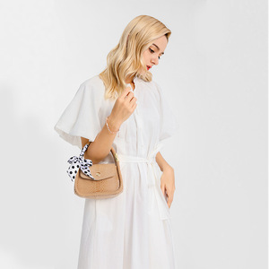 Bolso de hombro de cuero PU para mujer, Mini bolso portátil con bufanda, de lujo, 2023 - Product Image 5