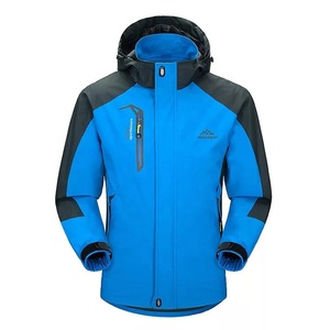 Wholesale Men's Waterproof Outdoor Jackets <strong>Wind</strong> <strong>Breaker</strong> with Woolen Warmth Polyester Zipper Hoodies for Hiking - Product Image 1