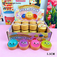 Mainan Squishy Promosi Grosir, Bentuk Bao Bun Lucu dengan Wajah Tersenyum, Mengkilap, Lembut, Slow Rising, Penghilang Stres, Dilengkapi Set Kukusan