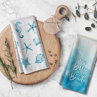 Serviette en microfibre de haute qualité à imprimé animaux marins, réutilisable, pour la cuisine, usage commercial et domestique
