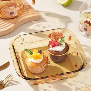 Ensemble de bols et assiettes en verre Cirami, ovales, compatibles micro-ondes, avec couvercles, design cartoon, pour le stockage des aliments, pique-nique, cadeau pour adultes - Product Image 2