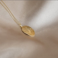 Collier pendentif empreinte digitale plaqué or 18 carats Collier étanche en acier inoxydable pendentif empreinte digitale personnalisé