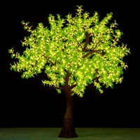 Großhandel Outdoor Garten Motiv Feiertagsbeleuchtung 8ft Warmweiße Grüne Birkenblätter Ornament-Lampe Kunststoff IP65 Künstliche Weihnachts-LED AC