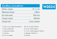 Kit de tournevis électrique à batterie lithium-ion mini 4V en gros, couple élevé de 4,0 Nm, moteur sans balais 200 tr/min, OEM pour la réparation numérique