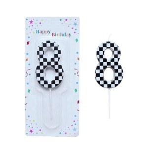 Bloques de Construcción <span class=keywords><strong>Lego</strong></span>, Velas con Números del 0 al 9, Decoración para Fiestas de Cumpleaños, Velas con Números en Blanco y Negro - Product Image 3