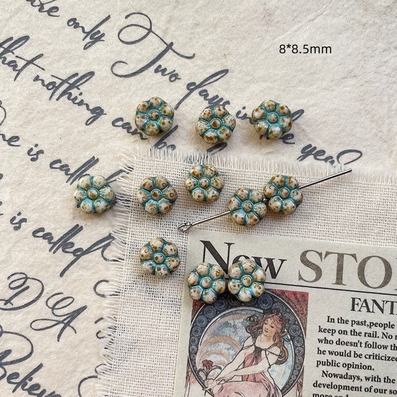 6#six-petal flower - blue outline (one piece)