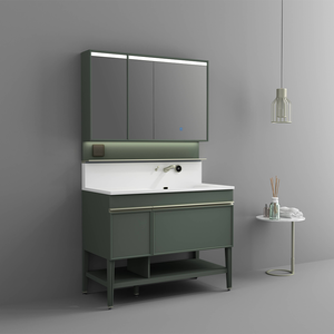 Modelo de lujo 24E Espejo inteligente de alta calidad Resistente al agua Piedra artificial Tocador de baño para dormitorio Almacén Directo - Product Image 4