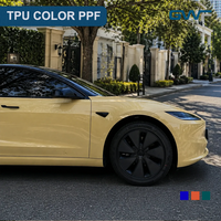 GWFILM Film de protection de peinture (PPF) en TPU, auto-réparant, à changement de couleur Jaune Nuageux, effet carbone miroir, pour covering automobile (séchage à sec ou humide)