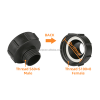 Adaptateur durable pour réservoir IBC de 3 pouces à 2 pouces, réducteur de filetage S100x8 à S60x6 pour conteneurs de stockage de liquides industriels