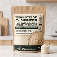 Collagène marin hydrolysé saveur pêche, mélange personnalisé GMP Kosher, peptides pour la beauté de la peau des femmes, complément en poudre, directement de l'usine.