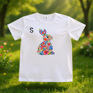 Camiseta A25pen para Mujer con Estampado Floral de Conejo, Manga Corta, Cuello Redondo, Corte Regular, 100% Algodón, Estilo Casual de Primavera/Verano - Product Image 2